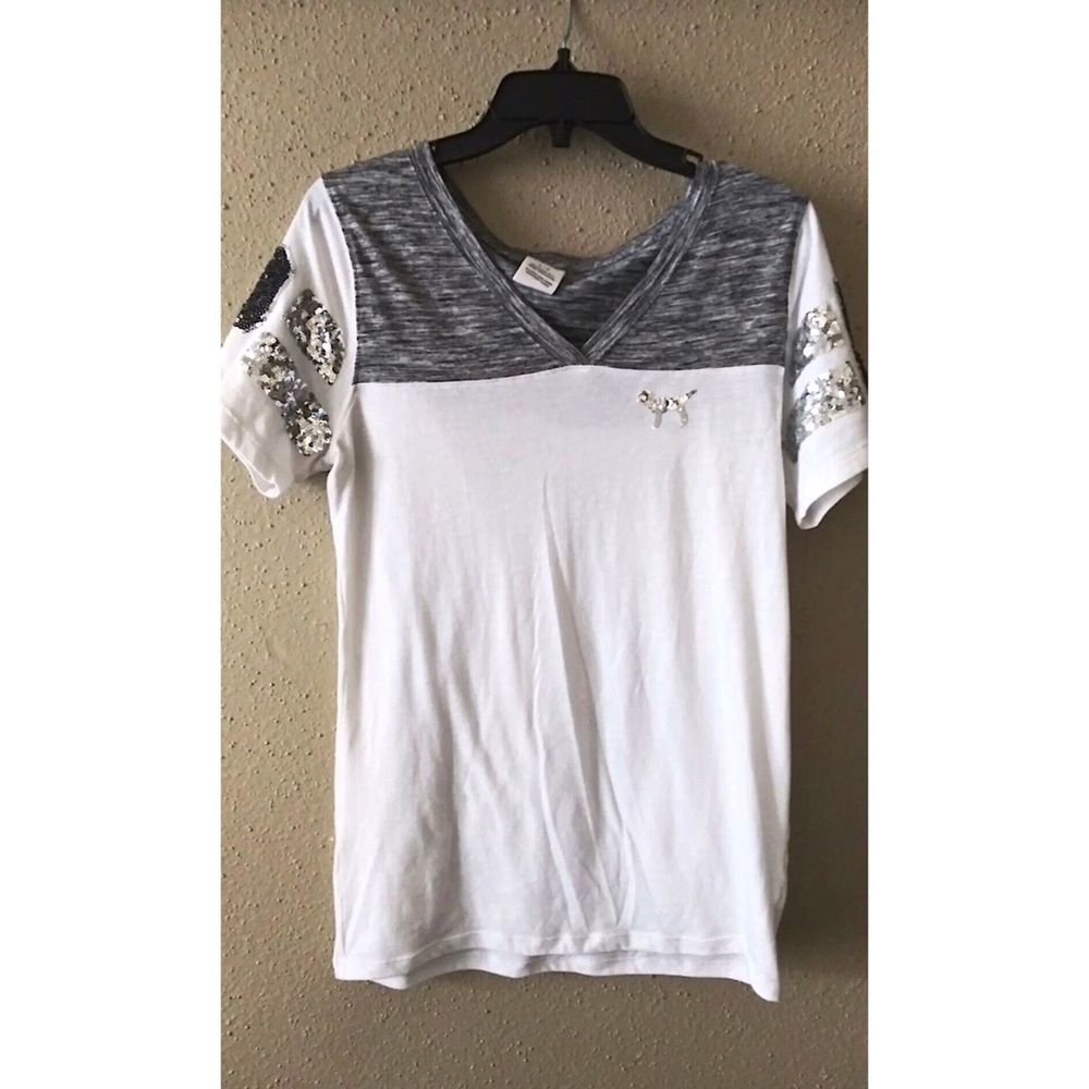 ❌SOLD❌ Grey & White sequence Shirt by Pink